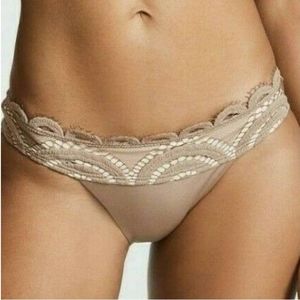 Pilyq Natural Sandstone Lace Full Bikini Bottom